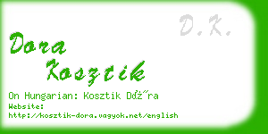 dora kosztik business card